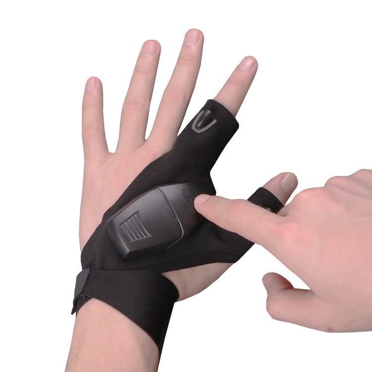 Car Repair Kits Rechargeable Flashlight Gloves Universal Fingerless Gloves LED Lighting Repair Finger Lamp For Outdoor Night Fishing Camping Hiking To