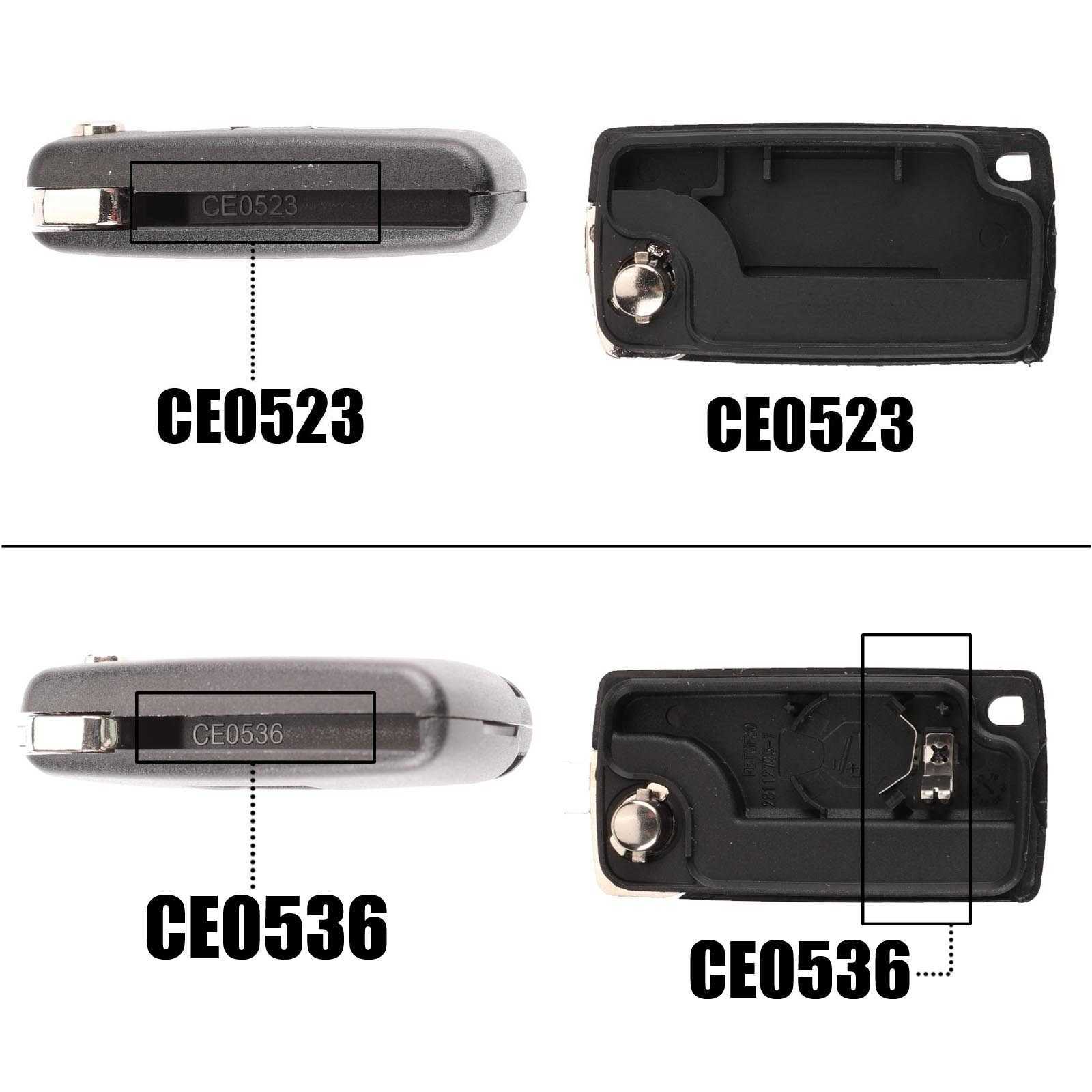Jingyuqin Flip Remote Car Key Fob Shell For Peugeot 206 207 208 2008 307 308 3008 407 508 5008 Citroen C 2 C3 C4 Picasso C5 C6