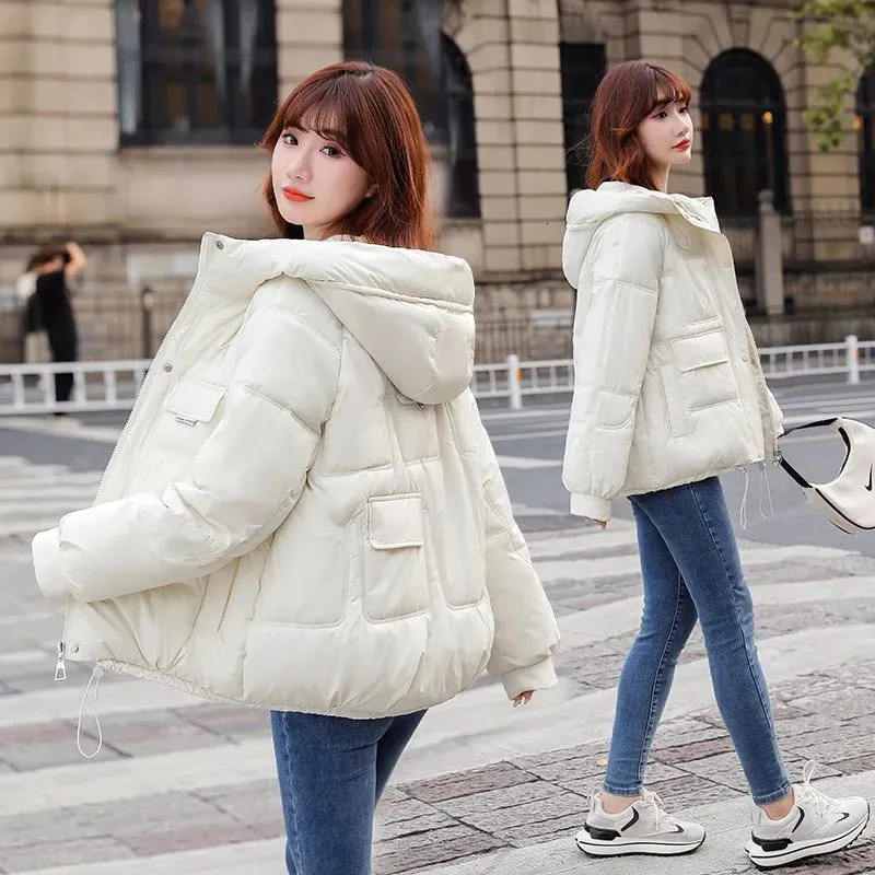 Women's Down Parkas 2023 Winter Jacket Thicken Overcoat Parka Cotton Coat Bread Clothes Korean Version Loose Outwear 231117