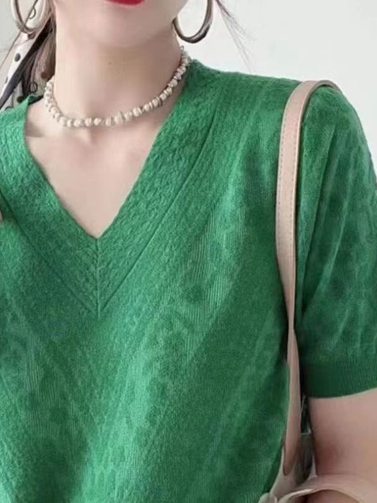 Women's T-Shirt BOBOKATEER Short Sleeve T-shirty Damskie Knitted T Shirt Women Clothing V-Neck Woman Tshirts Fashion Pullover Camisetas De Mujer 