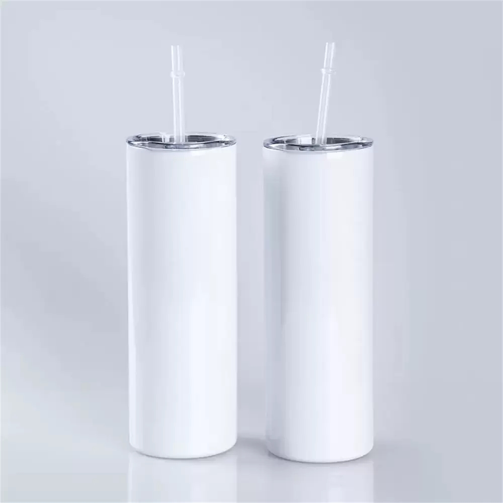 New US CA Stocked 20oz Stainless Steel Tumbler with Lid Straw Big Capacity Beer Mug Water Bottle Outdoor Camping Cup Vacuum Insulated Drinking Tumbler