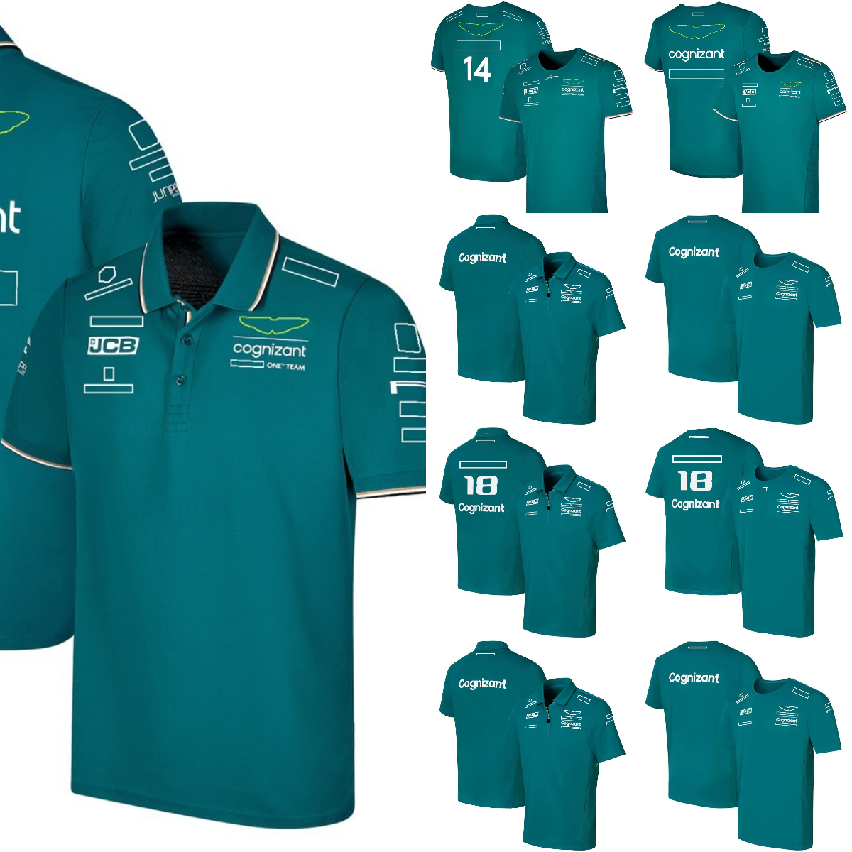 2023 F1 Formula 1 Racing Team Sports Polo Shirt Mens Womens Fashion O-neck T-shirts Kids T-shirt Tops Car Fans Green T-Shirt free shipping