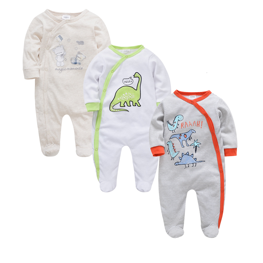 Rompers 2/3 pcs set Baby Rompers 0-12 months Cotton Autumn Winter Overalls Cartoon Print born Clothes Infant Toddlers Jumpsuit 230418