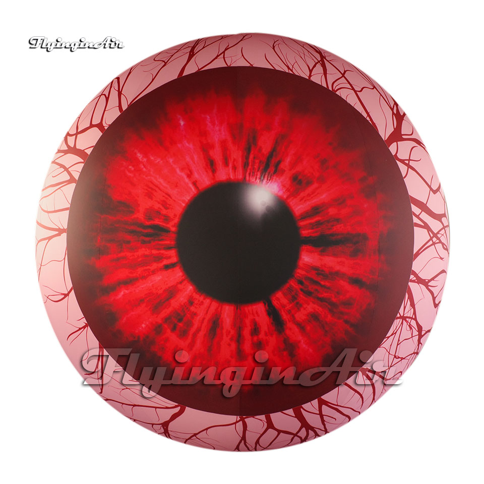 Fantastic Scary Giant Inflatable Eyeball Balloon Hanging/Ground Sphere With LED Light For Carnival Stage Decoration