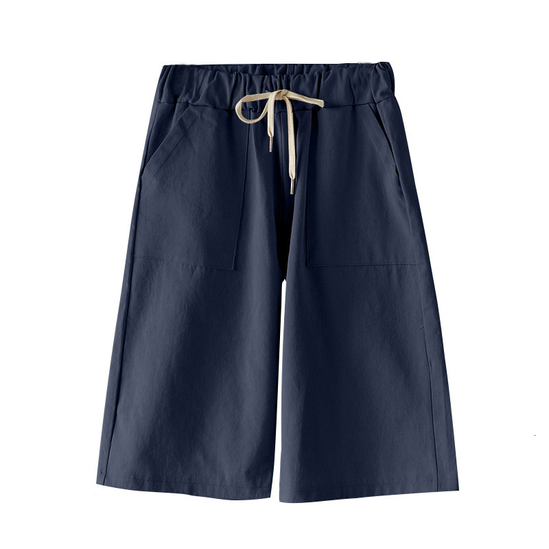 Women's Shorts Women Summer bermuda Shorts Cotton Wide-legged Leisure Trousers Large Size Loose Elastic Waist With Belt shorts 6XL 7XL 8XL 230418