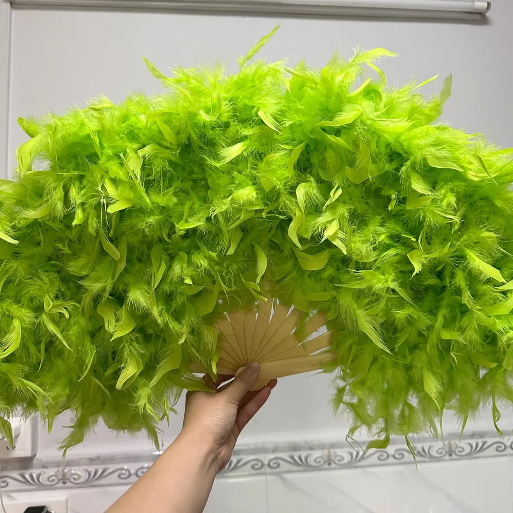 Other Event Party Supplies 7040cm Large Pink Feather Fan Pography Props Stage Performance Dance Lolita Folding Wedding Decoration 231117
