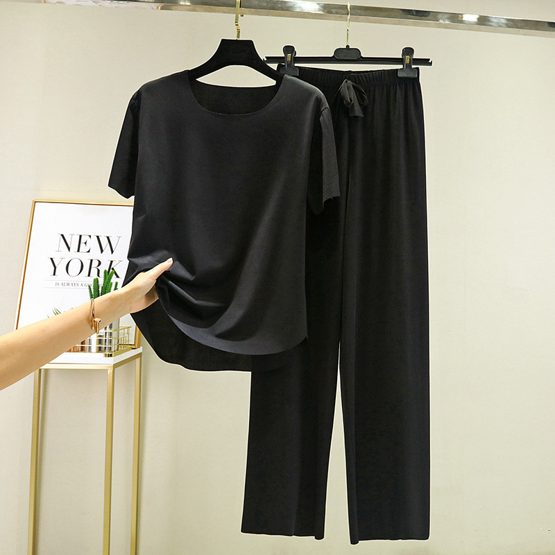 Women's Sleepwear Fdfklak Short Sleeve Two Piece Set Summer Green Pajama Suit For Women Fashion Soft Sleepwear Korean Loose Nightwear 230418