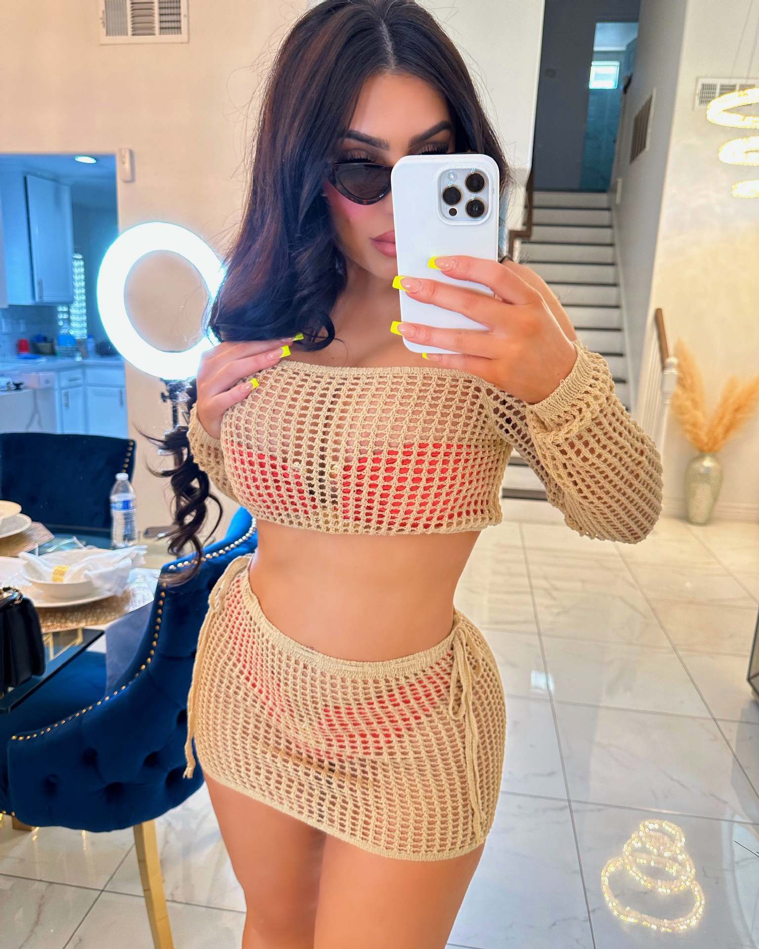 Two Piece Dress Sexy Knit Cargo Biker Shorts Pant Sweater Summer Holiday Seasid Clothing Knitted Outfits Crochet Crop Sets 230418