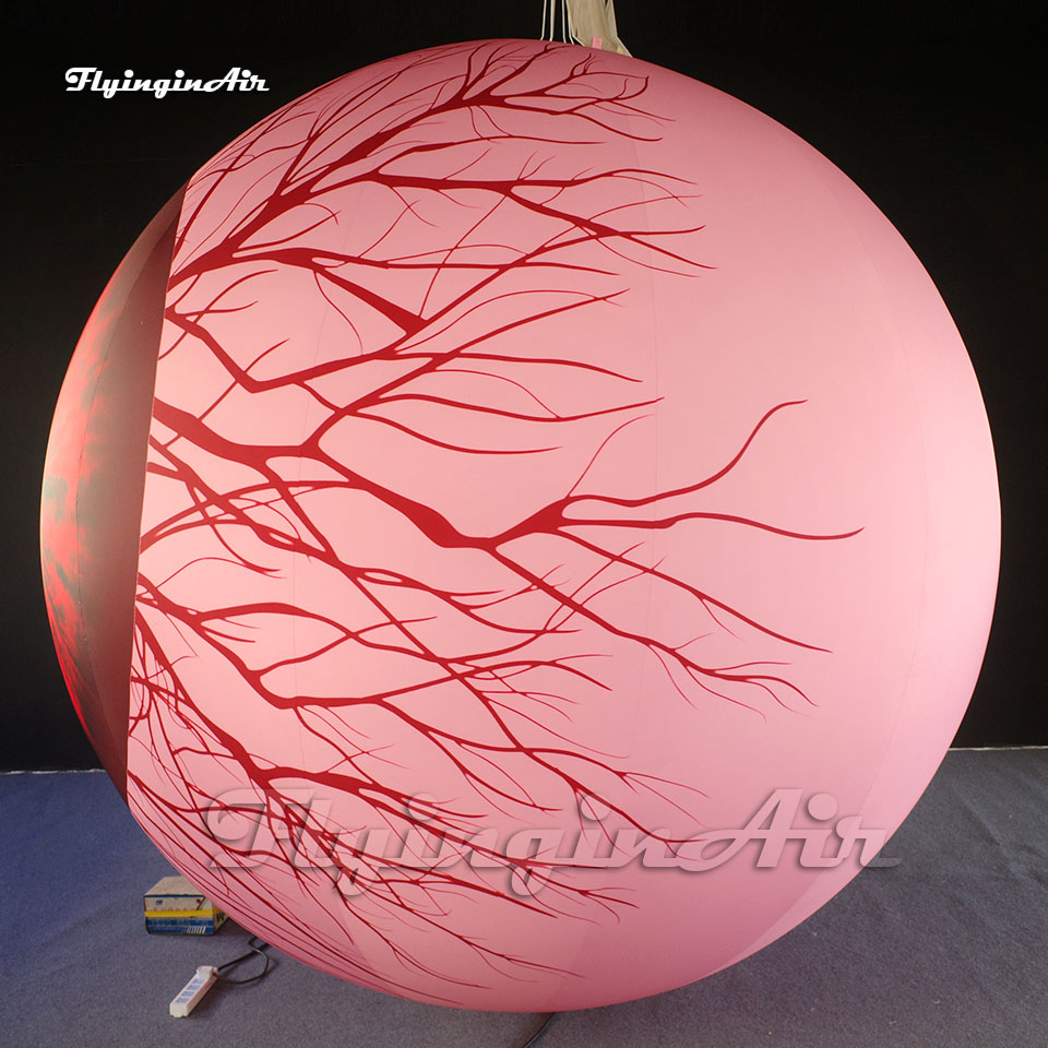 Fantastic Scary Giant Inflatable Eyeball Balloon Hanging/Ground Sphere With LED Light For Carnival Stage Decoration