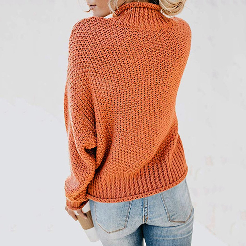 Toyouth Christmas Sweater Winter Women Jumper Casual Turtleneck Solid Color Long Sleeve Knitted Pullover sueter mujer 201223