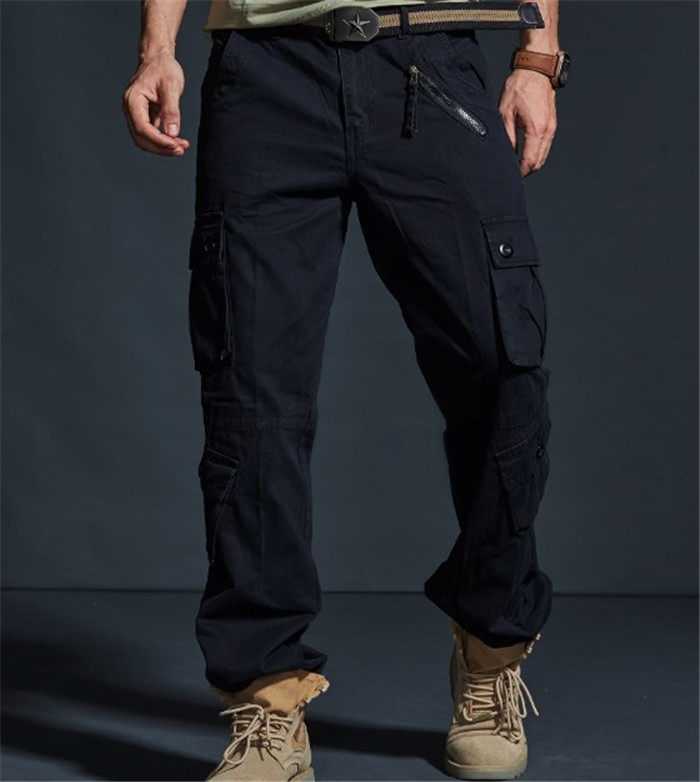 Men's Pants High Quality Khaki Casual Pants Military Tactical Joggers Camouflage Cargo Pants Multi-Pocket Fashions Black Army Trousers