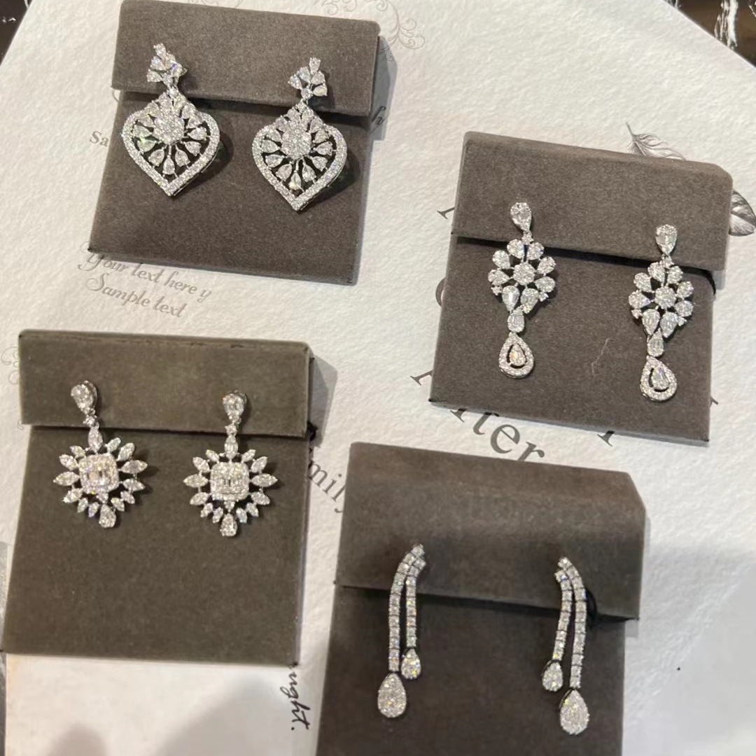 Choucong Ins Top Sell Dangle Earrings Sparkling Luxury Jewelry 925 Sterling Silver Water Drop 5A Cubic Zircon CZ Diamond Gemstones Party Tassels Women