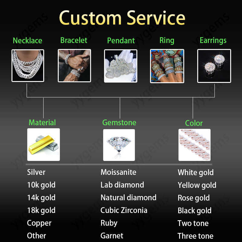 Free Fire Pass Diamond Test Real 925 Silver 2mm 3mm 4mm 5mm 65mm Wide Moissanite Diamond Jewelry Tennis Bracelet/necklace Chain