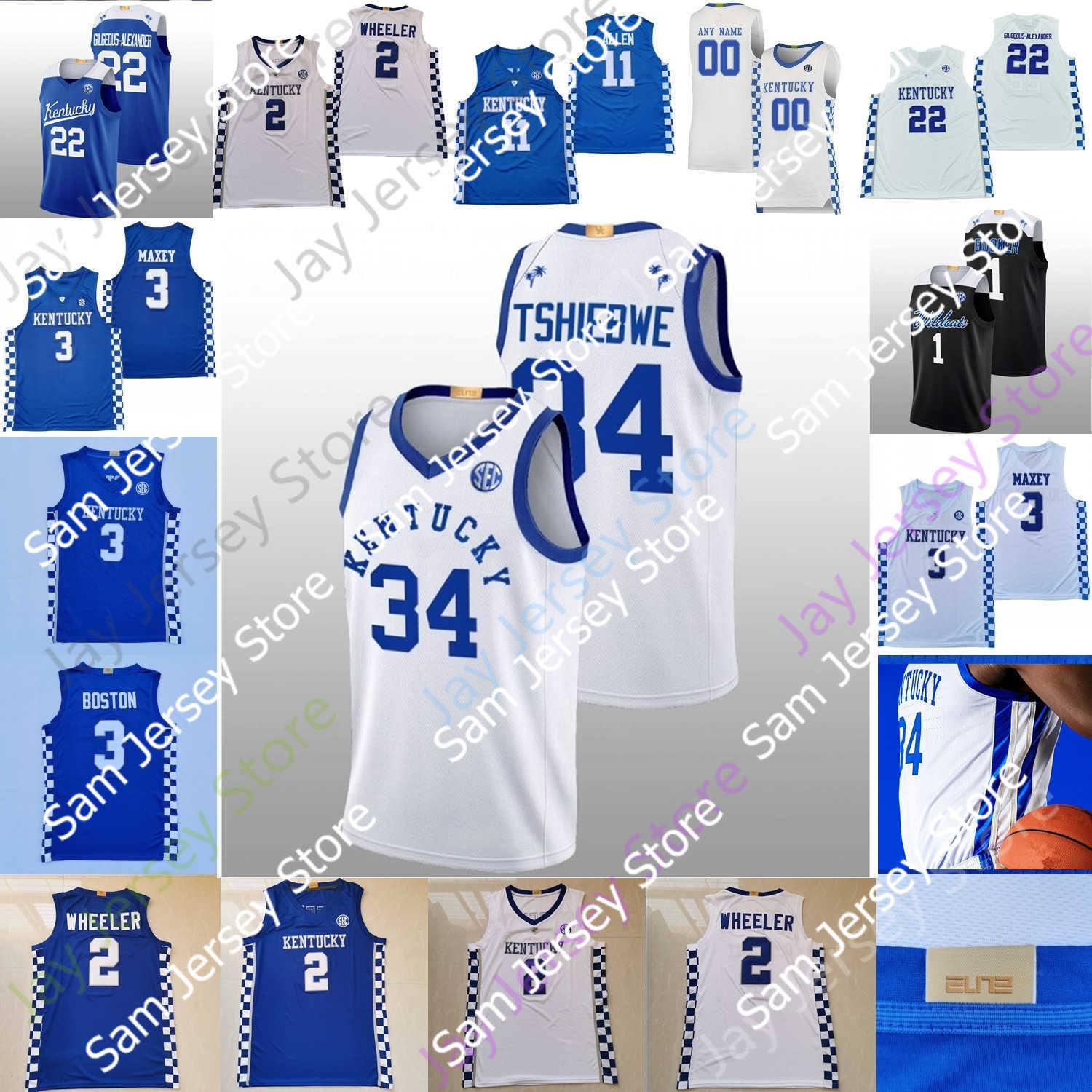 Kentucky Wildcats Basketball Jersey NCAA College Antonio Reeves CJ Fredrick Jacob Toppin Cason Wallace Livingston Onyenso Ware Thiero, White 2019
Kentucky Wildcats Basketball Jersey NCAA College Antonio Reeves CJ Fredrick Jacob Toppin Cason Wallace Livingston Onyenso Ware Thiero, White 2019