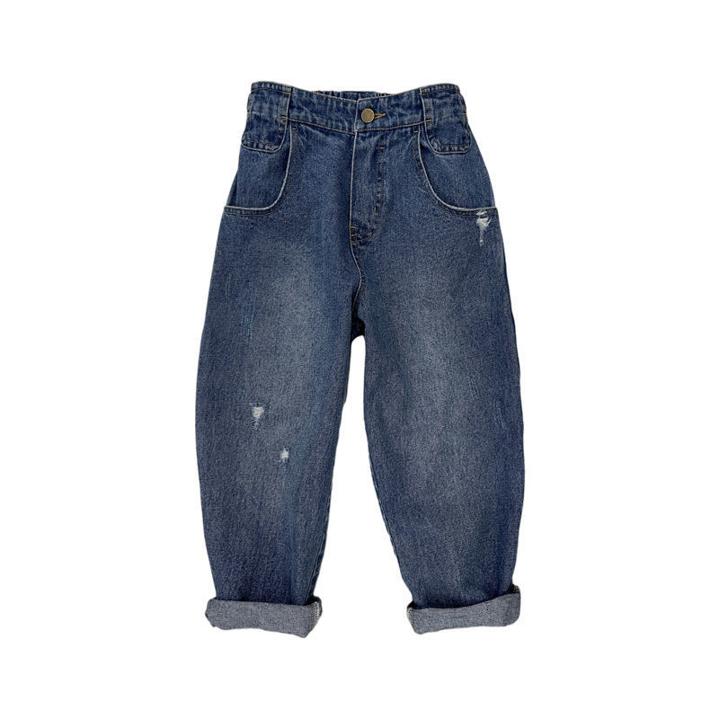 Jeans Boys Jeans Kids Casual High Waist Jean Pant Blue Denim Pants 4 To 12Yrs Children's Spring Autumn Cotton Trousers 230418