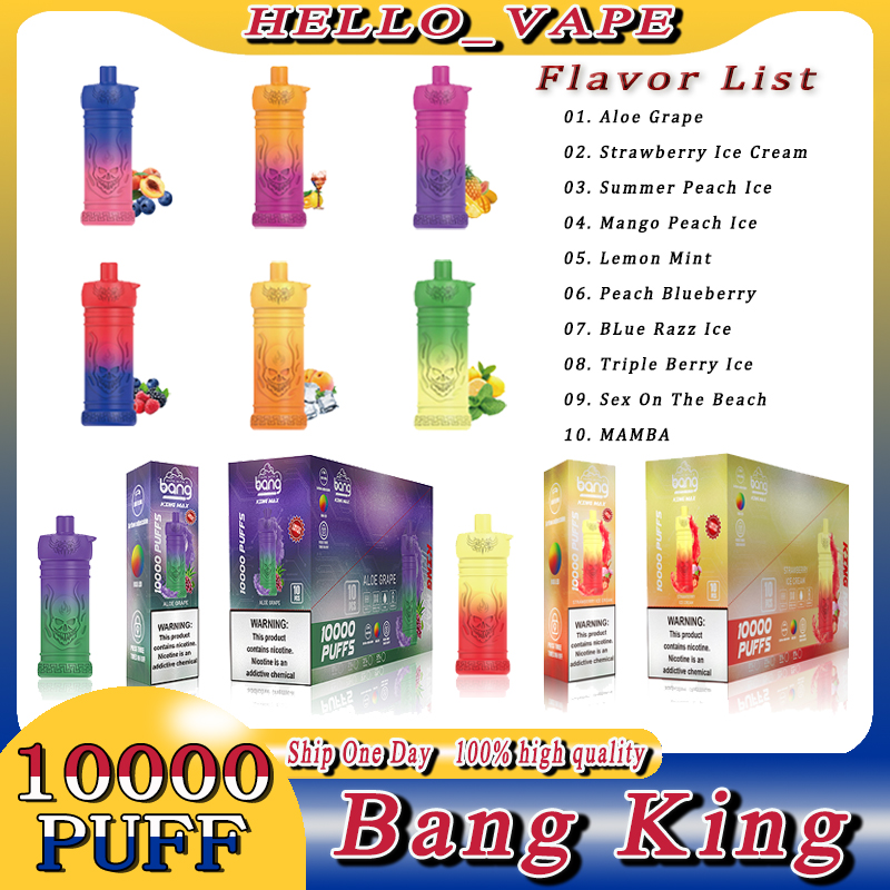 Bang King Max 10000 Puffs Electronic Cigarette Device 20ml Vape Pen E Cigarettes 0%2%3%5% Rechargeable 650mah Battery Airflow Adjustable RGB Light Mesh Coil
Bang King Max 10000 Puffs Electronic Cigarette Device 20ml Vape Pen E Cigarettes 0%2%3%5% Rechargeable 650mah Battery Airflow Adjustable RGB Light Mesh Coil