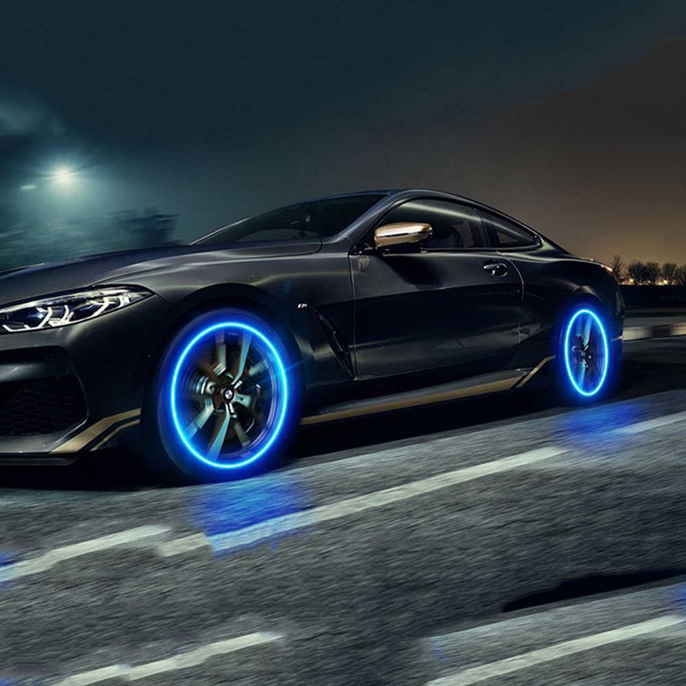 4 Pcs Wheel Lights Cap Car Auto Wheel Tire Tyre Air Valve Stem LED Light Cap Cover Accessories For Bike Car Motorcycle Waterproo