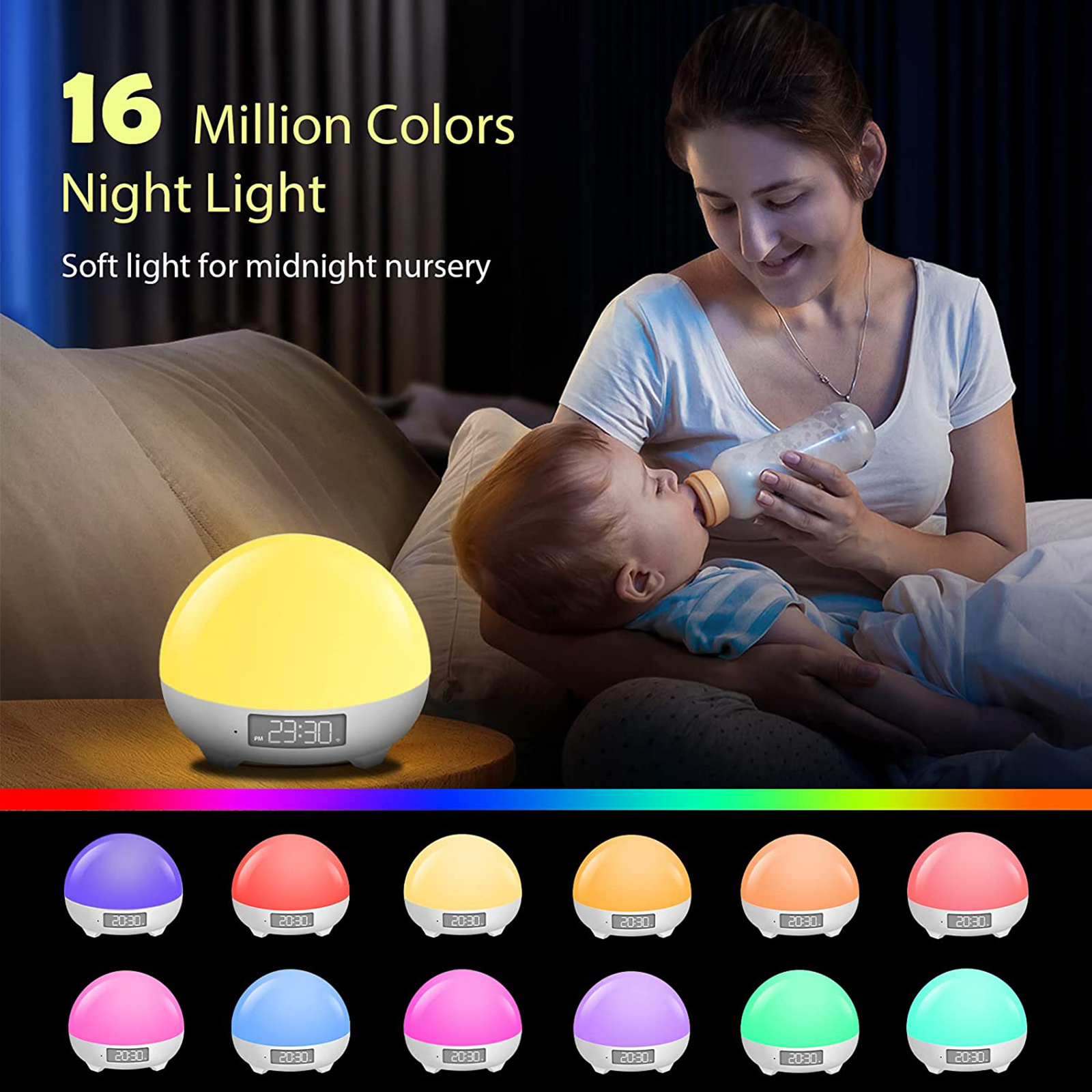 Baby Monitor Camera Smart White Noise Machine Baby Sleep Sound Machine 16 Million Colors 34 Soothing Sounds Supports Baby Cry DetectionAPP Control 230