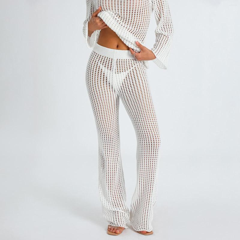 Women' Swimwear Hollow Out High Waist Knit Crochet Beach Pants Boho Women Loose Long Straight Trousers See-Through Bikini Cover-up Bottoms, White
Women' Swimwear Hollow Out High Waist Knit Crochet Beach Pants Boho Women Loose Long Straight Trousers See-Through Bikini Cover-up Bottoms, White