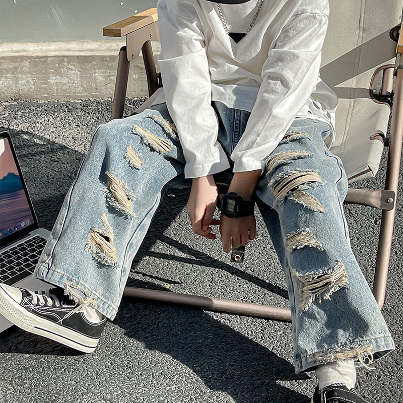 Jeans Children's wear boys' pants Spring wear children's jeans ripped pants Loose spring and autumn style 1-35 230418