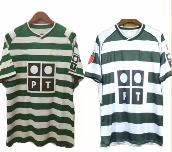 

01 02 03 04 Lisboa retro soccer jerseys ronaldo Marius Niculae Joao Pinto 2001 2002 2003 2004 Lisbon Classic Vintage football shirts tops Sporting CP, Image