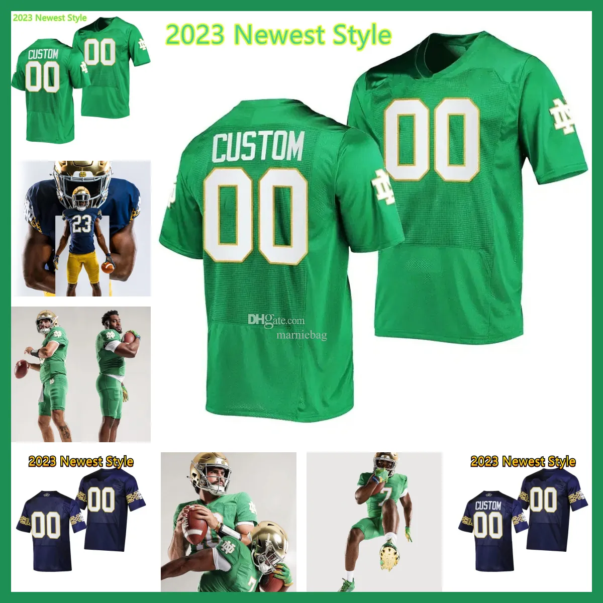 Football Jerseys 2023 Custom NCAA College Notre Dame Fighting Irish Football Jersey men Youth women 12 Gundy 24 Brown 88 Anderson 90 Cassity 69 Bax 57 Baker G240529