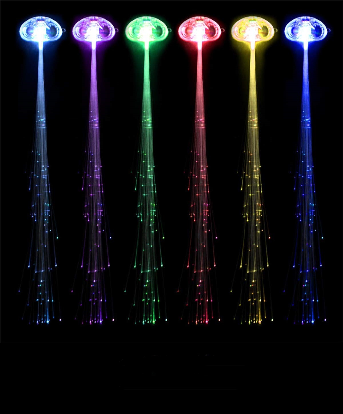 LED Light-Up Fiber Optic Barrettes Extensions Light Flashing Hair Braid Clips for Favors Festival Party Bar Concert