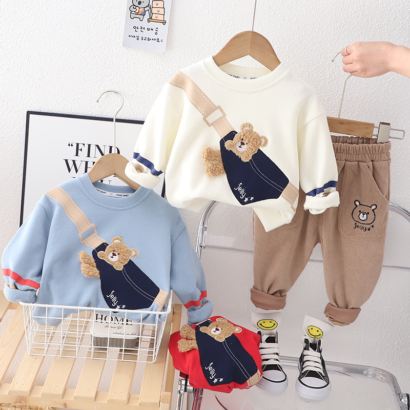 Spring Autumn Children Boys Clothing Set Cartoon Bear Cotton Pullover Sweater Pants 2Pcs Outfits Toddler Kids Tracksuits 1-5T, Red
Spring Autumn Children Boys Clothing Set Cartoon Bear Cotton Pullover Sweater Pants 2Pcs Outfits Toddler Kids Tracksuits 1-5T, Red