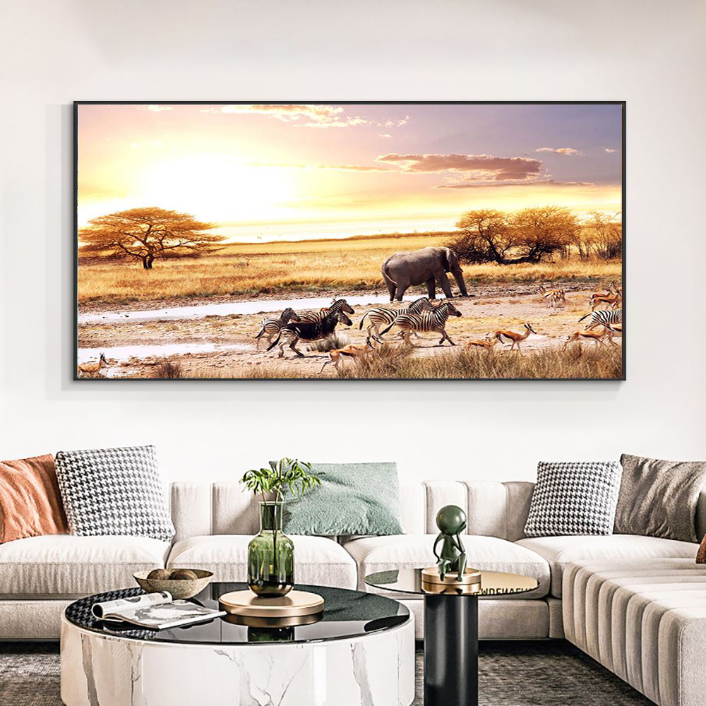 African Elephant And Zebra Wild Animal Canvas Art Painting Posters and Prints Cuadros Wall Art Picture for Living Room Decor
African Elephant And Zebra Wild Animal Canvas Art Painting Posters and Prints Cuadros Wall Art Picture for Living Room Decor