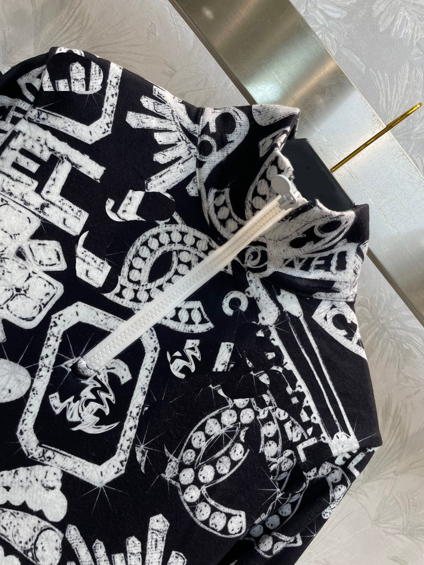 Fashion New Print Pattern Lady Turtleneck Tops Women's Long Sleeve Elegant Zip Up Female Tops