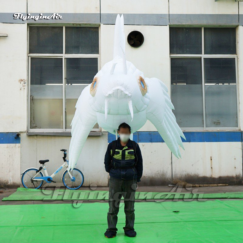 Sea Theme Parade Performance Walking Inflatable Fish Puppet Adult Holding Blow Up Marine Animal Balloon With LED Light For Carnival Event