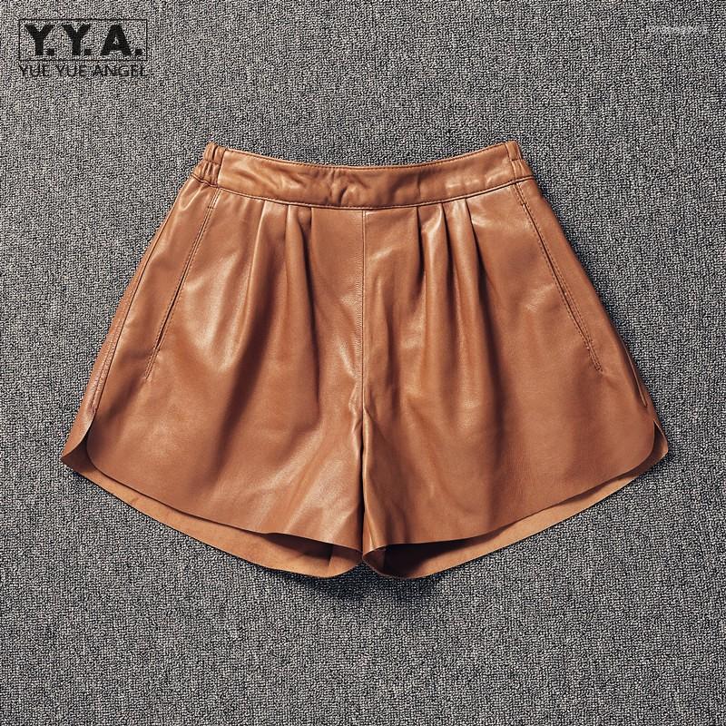 Women' Shorts Fashion Women Elastic Waist Wide Leg Ladies Autumn High Quality Sheepskin Genuine Leather Casual Streetwear, Black
Women' Shorts Fashion Women Elastic Waist Wide Leg Ladies Autumn High Quality Sheepskin Genuine Leather Casual Streetwear, Black