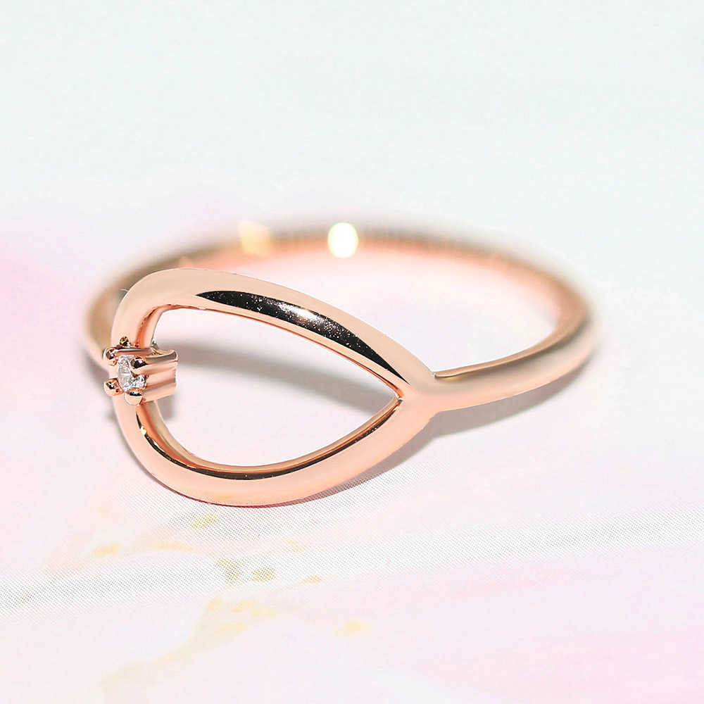 Band Rings Simple Rings For Women Hollow Out Geometry Small Zircon 3 Color Daily Comfortable Finger Ring Fashion Jewelry R907