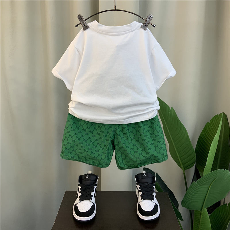 Clothing Sets 2023 teenage Boy Set kid clothing Suit Summer Outing Clothes Top Shorts 2PCS for Children's 4 6 8 10 12 years 230418