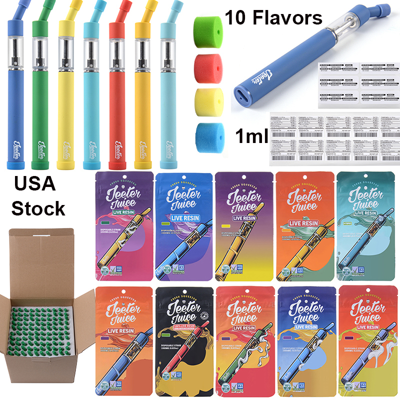 USA STOCK Fresh Jeeter Juice Disposable Vape Pens Empty 1ml Cartridges Rechargeable Disposable e cigarettes 180MAH Battery Starter Kits Packaging With USB Cable
USA STOCK Fresh Jeeter Juice Disposable Vape Pens Empty 1ml Cartridges Rechargeable Disposable e cigarettes 180MAH Battery Starter Kits Packaging With USB Cable