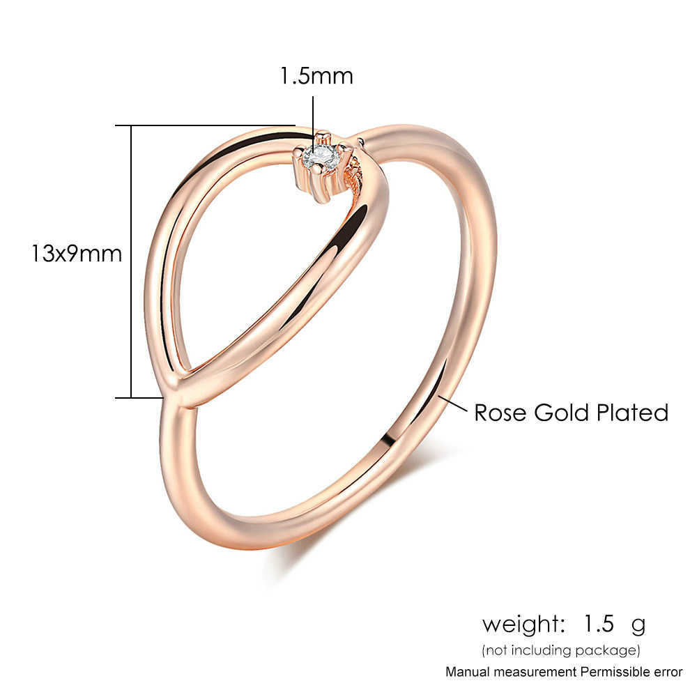 Band Rings Simple Rings For Women Hollow Out Geometry Small Zircon 3 Color Daily Comfortable Finger Ring Fashion Jewelry R907