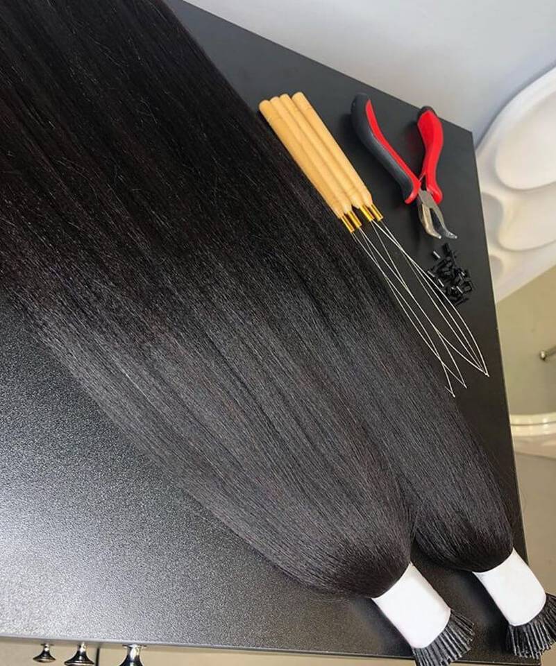 Yaki I Tip Hair Extension Remy Human Hair Kinky Straight Keratin Microlinks Itip hair Extensions 100g