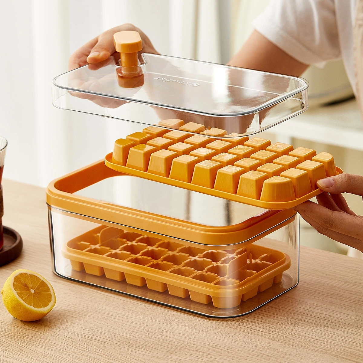 Cream Tools One-k Fall Off Easy-Release 32 Cavity Silicone Mold For tail Cube Maker With Storage Box Ice Tray Free shipping