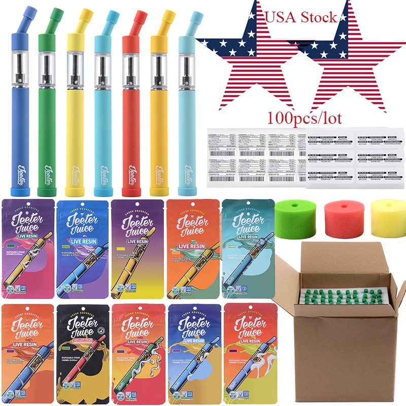 USA Warehouse 1ML Jeeter Juice E Cigarettes 100pcs Per Lot 10 Flavors Disposable Vape Pens Vaporizers Rechargeable Bottom Micro USB Chargers Bag Package
USA Warehouse 1ML Jeeter Juice E Cigarettes 100pcs Per Lot 10 Flavors Disposable Vape Pens Vaporizers Rechargeable Bottom Micro USB Chargers Bag Package
