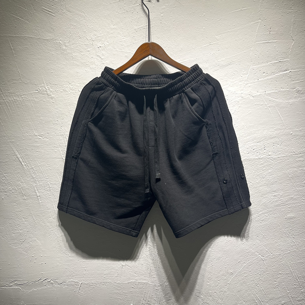 Men's Shorts High Quality Washed Faded Black Shorts Men Women Side Compass Patch Embroidery Cotton Casual Shorts Men 230419