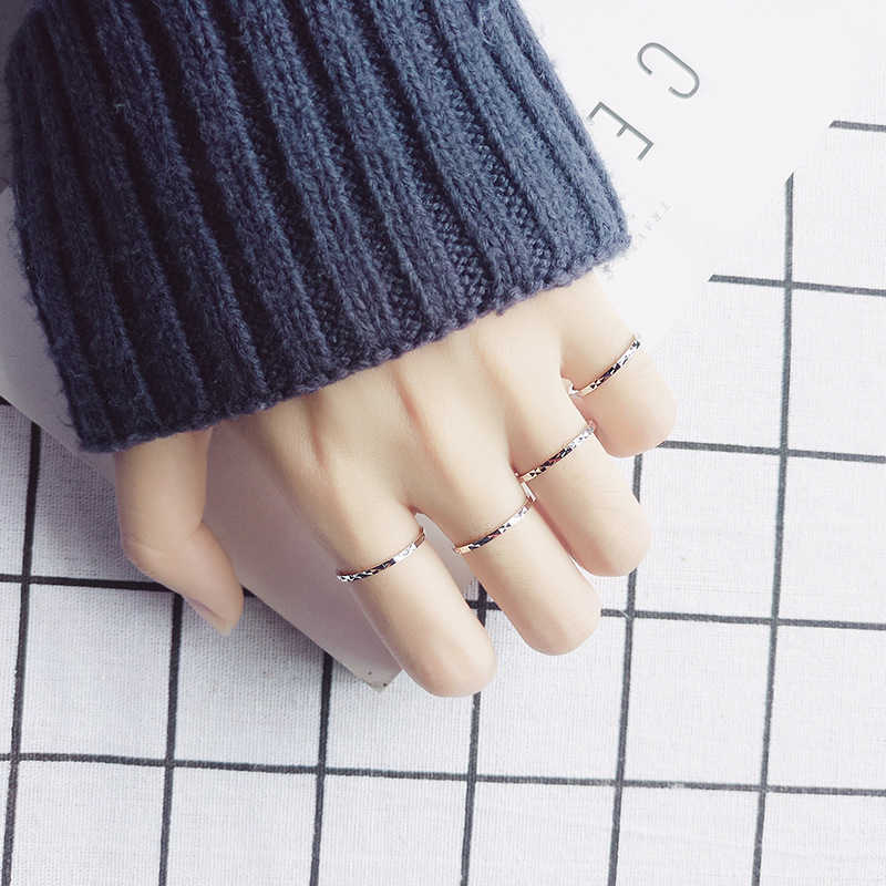 Band Rings Modian New Babysbreath Stackable Tiny Fashion Jewelry 925 Sterling Silver Color Finger Rings For Women Wedding Silver Jewelry