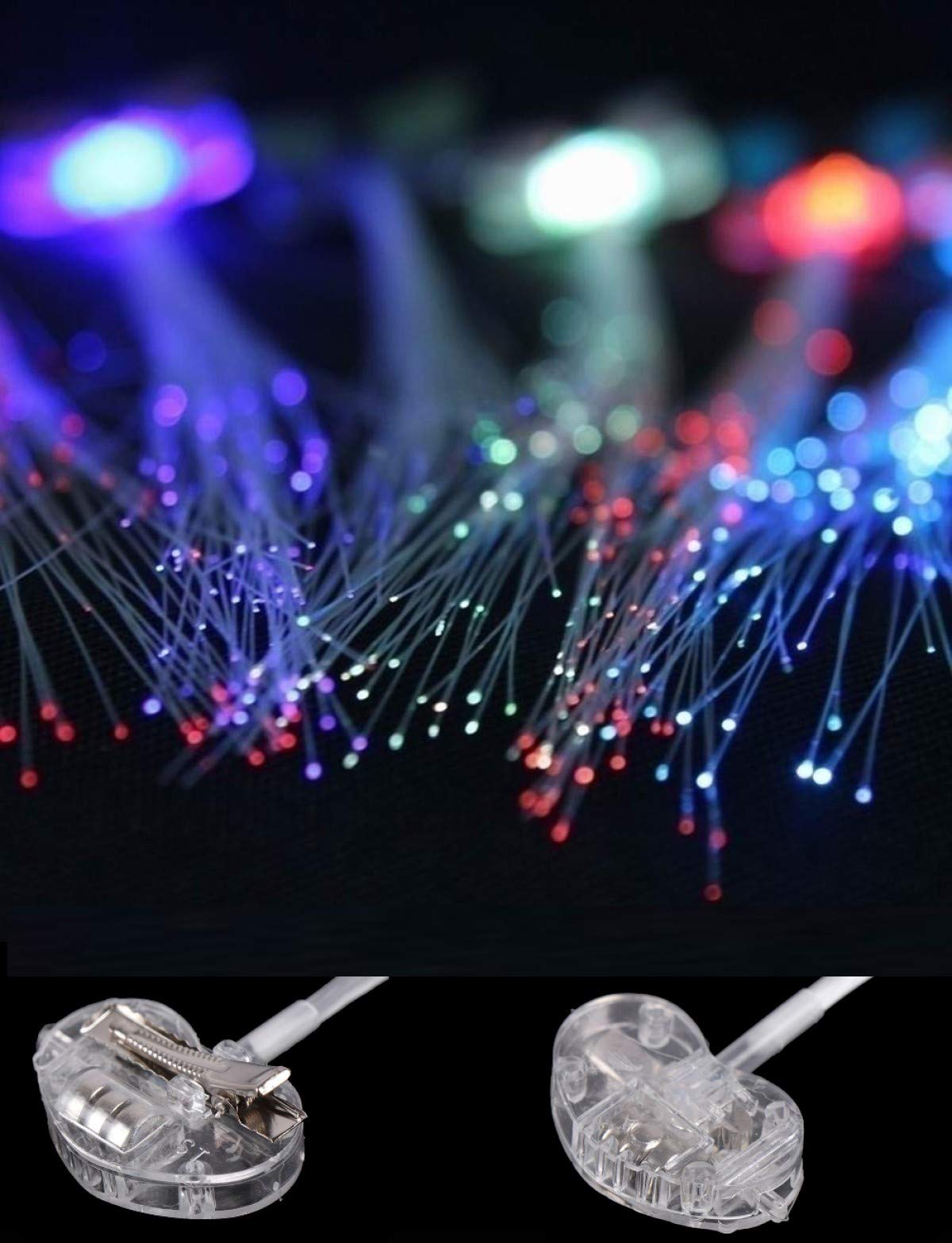 LED Light-Up Fiber Optic Barrettes Extensions Light Flashing Hair Braid Clips for Favors Festival Party Bar Concert