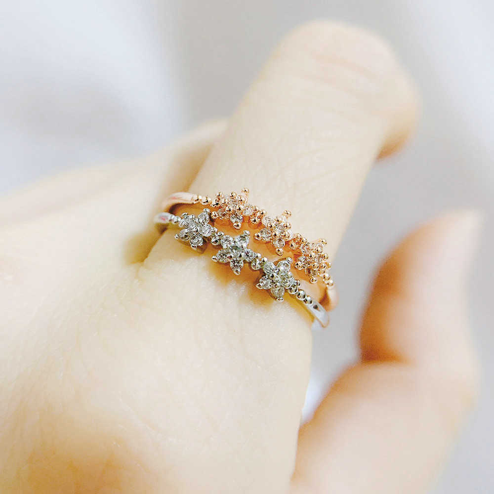 Band Rings Finger Rings For Women Special 3 Stars Cubic Zircon Rose Gold Color Silver Color Wedding Engagement Gift Fashion Jewelry R040