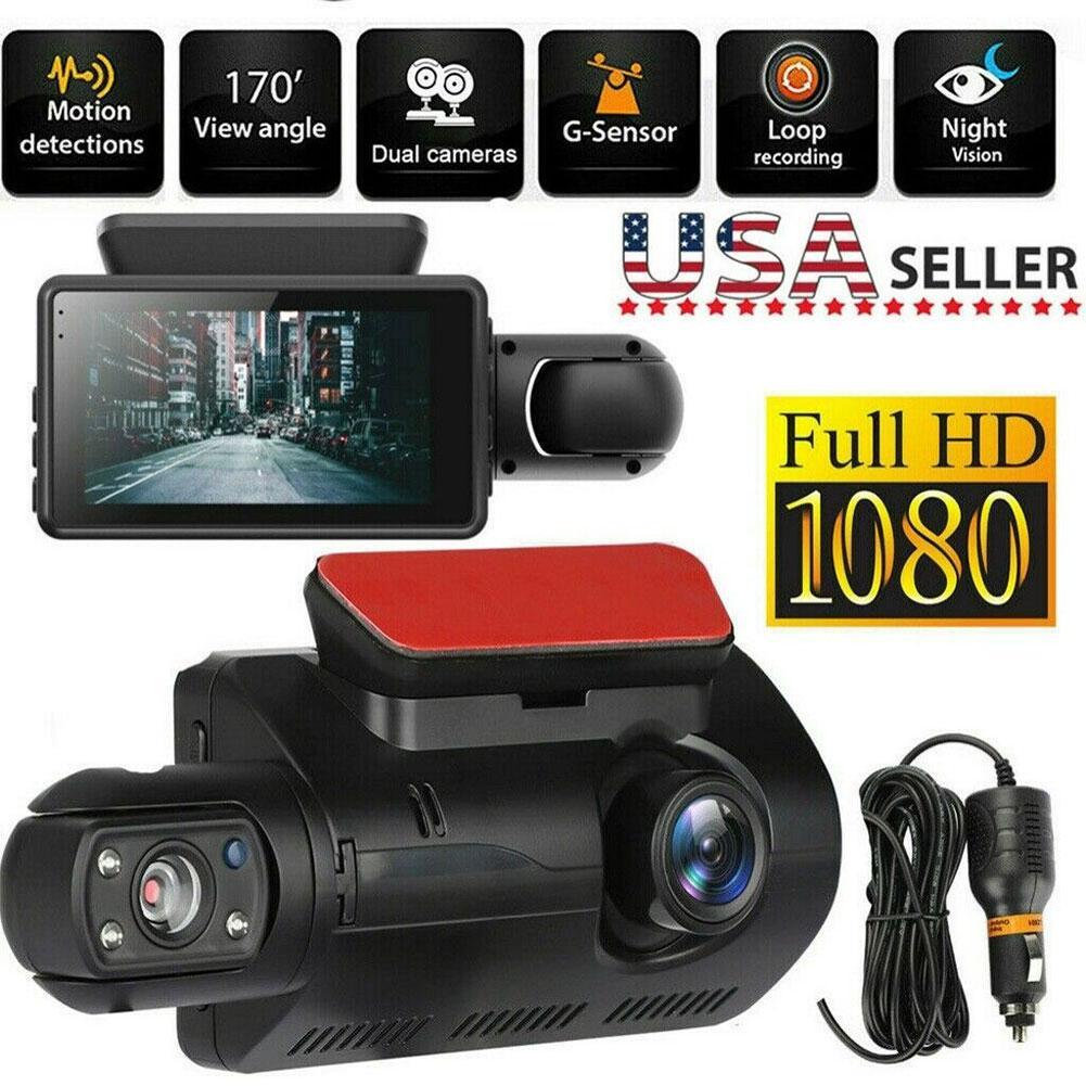 3 inch 1080p Car DVR Driving High Definition Night Vision Vehicle Recorder 32GB Storage Capacity, and Dual Camera System