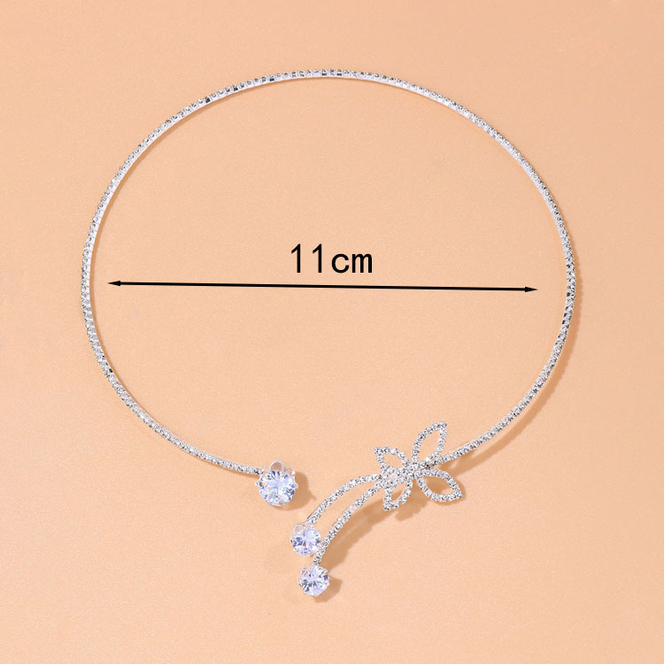 Water Diamond Choker Full Diamond Collar Chain Butterfly Collar Small Design Sense Necklace Simple Fairy Woman Choker