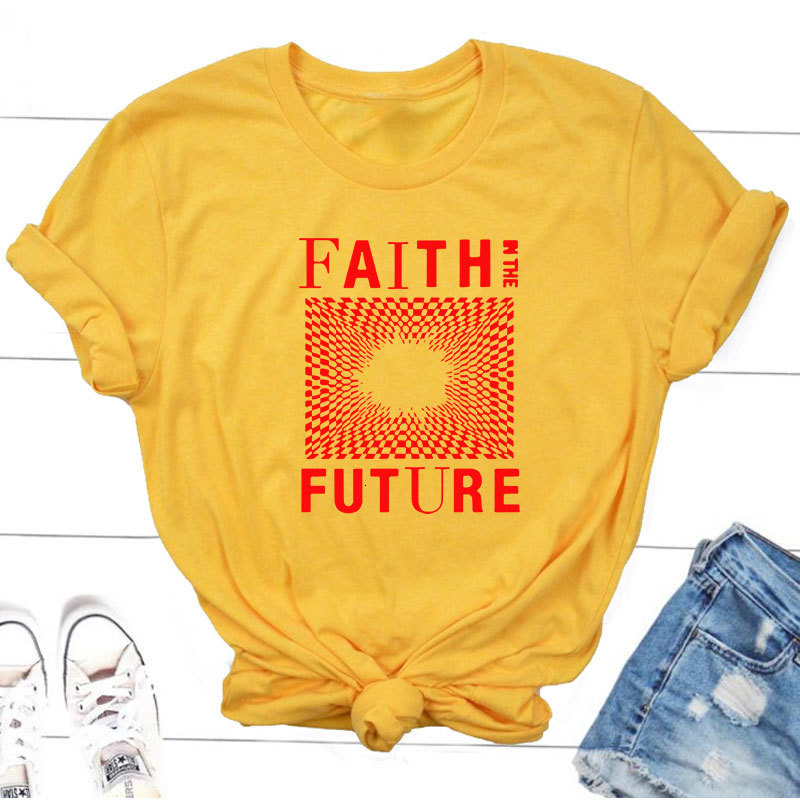 Womens TShirt Faith In The Future Tour Merch Tshirt Women Fans Short Sleeve O Neck T Shirts Oversize Print Harajuku Streetwear 230419