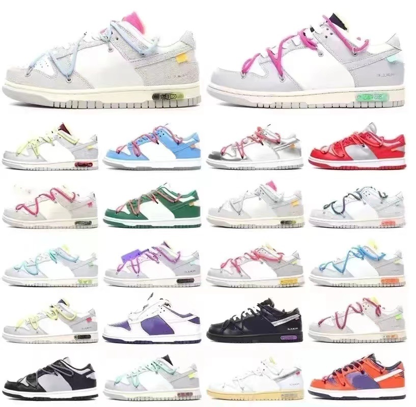 2023 Designer Ow Men Women Running Sports Shoes No.1-50 Lot the Offs White Sb Dunks Low Skate University Blue Fragment Women Casual Shoes