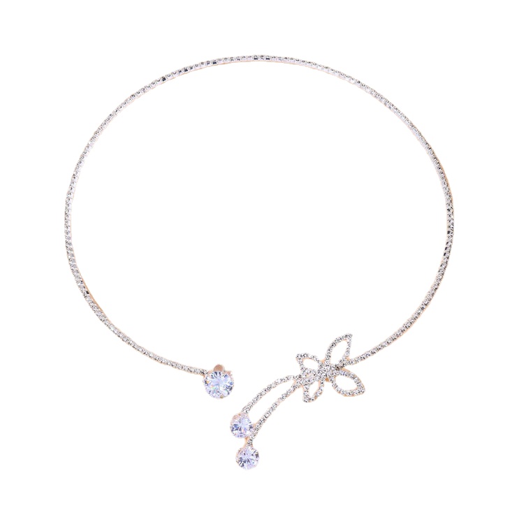 Water Diamond Choker Full Diamond Collar Chain Butterfly Collar Small Design Sense Necklace Simple Fairy Woman Choker