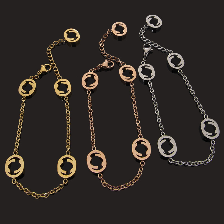 Tennis Hollow G-letter Bracelet for Foreign Trade Lovers G-word Bracelet