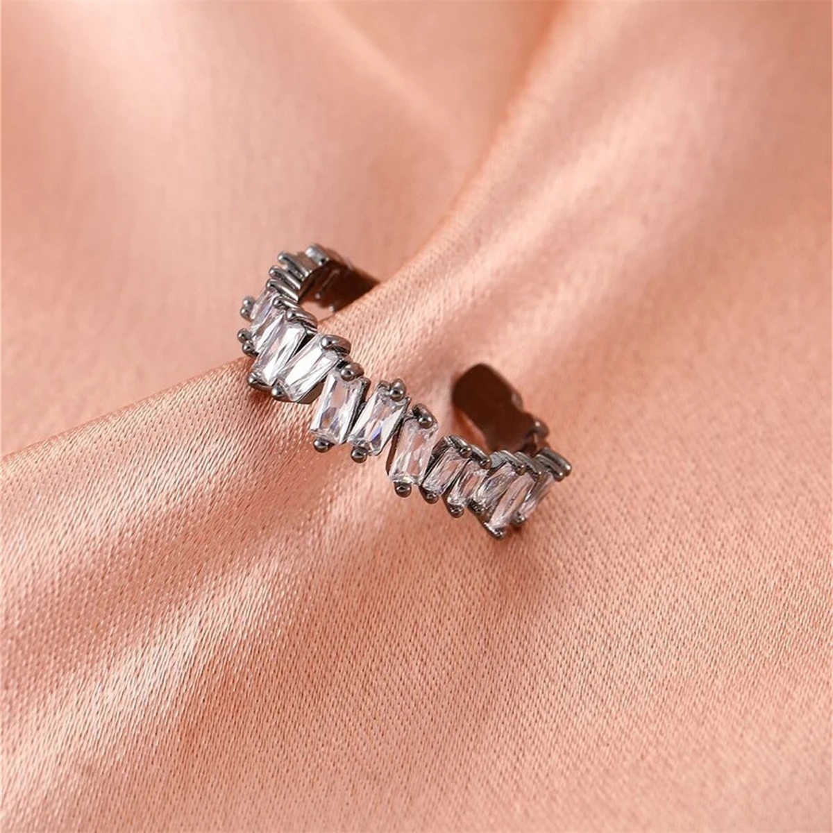 Band Rings Inlaid Zircon Irregular Opening Ring Index Finger Ring Alloy Ring Fashion Jewelry anillos mujer